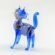 Light Blue Cat FIgure in Glass Figurines Cats category