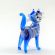 Light Blue Cat FIgure in Glass Figurines Cats category