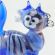 Light Blue Cat FIgure in Glass Figurines Cats category