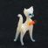 White  Cat with Bow Glass Figurine in Glass Figurines Cats category