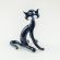 Glass Figurine Sitting Black Cat in Glass Figurines Cats category