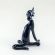 Glass Figurine Sitting Black Cat in Glass Figurines Cats category