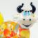 Glass Little Yellow Bull in Glass Figurines Farm Animals category