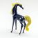 Black Glass Horse with Yellow Mane in Glass Figurines Farm Animals category