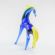 Blue Glass Horse with Yellow Mane in Glass Figurines Farm Animals category