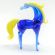 Blue Glass Horse with Yellow Mane in Glass Figurines Farm Animals category