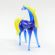 Blue Glass Horse with Yellow Mane in Glass Figurines Farm Animals category