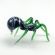 Glass Black Spider in Glass Figurines Insects category