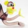 Glass Monkey with Banana in Glass Figurines Wild  Animals category