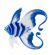 Blue Fish White and Blue in Glass Figurines Sea Life Creatures category