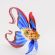 Glass Figurine Fish Blue and Red in Glass Figurines Sea Life Creatures category