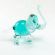 Green Elephant Glass Figurine in Glass Figurines Wild  Animals category