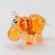 Glass Brown Hippo Figure in Glass Figurines Wild  Animals category