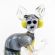Gray Sitting Cat in Glass Figurines Cats category