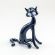 Glass Sitting Black Cat in Glass Figurines Cats category