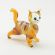 Glass Figurine Beige Stripped Cat in Glass Figurines Cats category