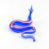 Glass Blue Snake Figure in Glass Figurines Reptiles category