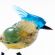 Tufted Titmouse Glass Figurine in Glass Figurines Birds category