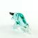 Green Bull Figurine in Glass Figurines Miniature Figurines category