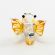 Beige Owl Glass Figurine in Glass Figurines Miniature Figurines category