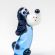 Glass Blue Doggy Miniature Figurine in Glass Figurines Dogs category