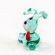 Glass Green Rabbit with Carrot in Glass Figurines Miniature Figurines category