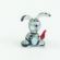 Glass Gray Rabbit with Carrot in Glass Figurines Miniature Figurines category