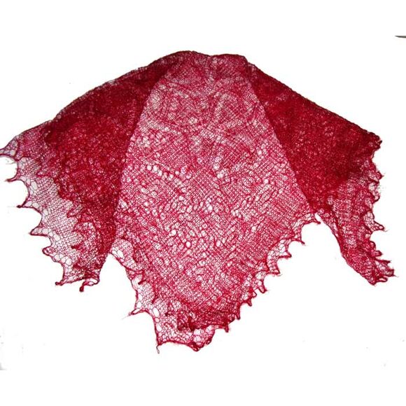 Red Orenburg shawl