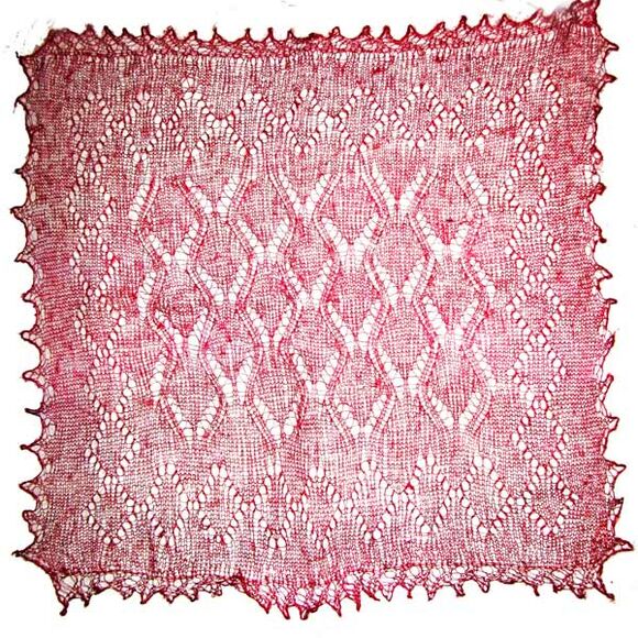 Red Orenburg shawl