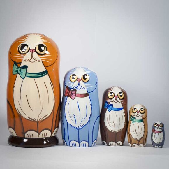 Nesting Dolls Blue Cat