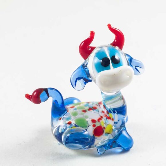 Blown Glass Cow in Glass Figurines Farm Animals category