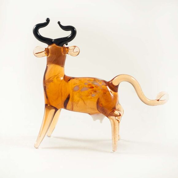 Glass Cow Figurine in Glass Figurines Farm Animals category