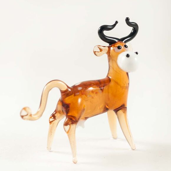 Glass Cow Figurine in Glass Figurines Farm Animals category