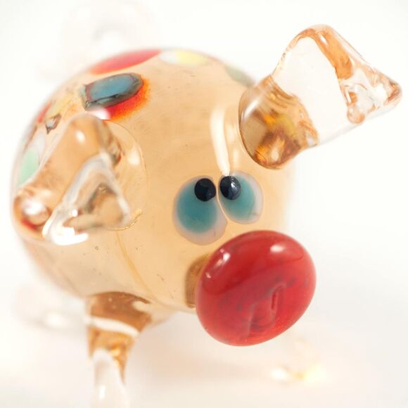 Glass Small Piggy Figurine in Glass Figurines Farm Animals category