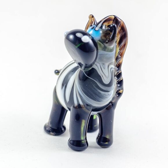 Glass Black Zebra Figurine in Glass Figurines Wild  Animals category