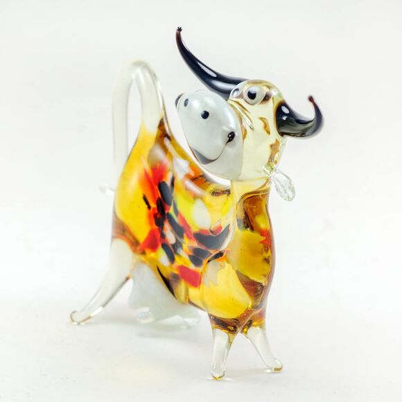 Cow Beige Glass Figurine in Glass Figurines Farm Animals category
