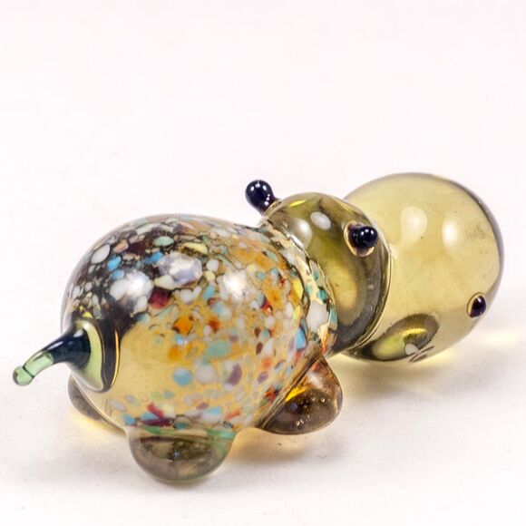 Brown Glass Hippo in Glass Figurines Wild  Animals category