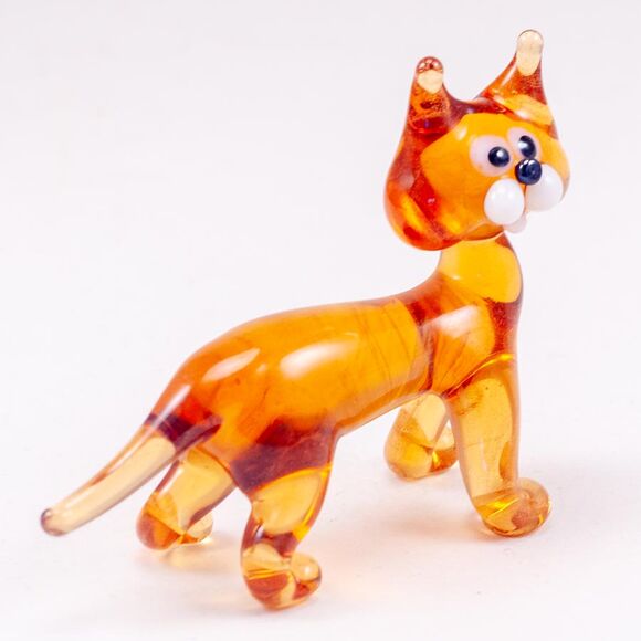 Glass Red Cat Figurine in Glass Figurines Cats category