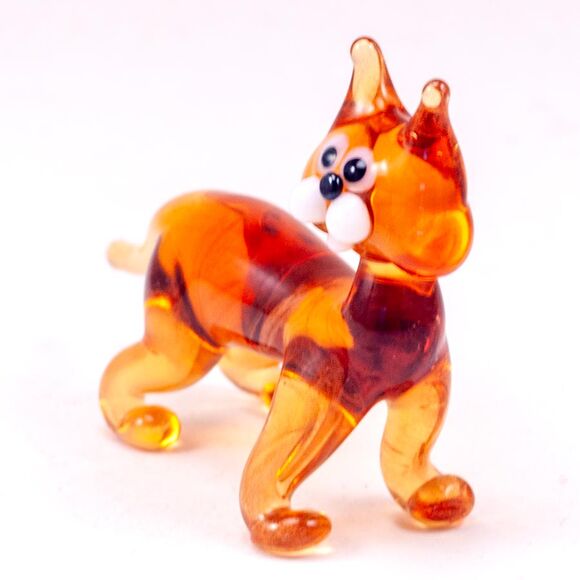Glass Red Cat Figurine in Glass Figurines Cats category