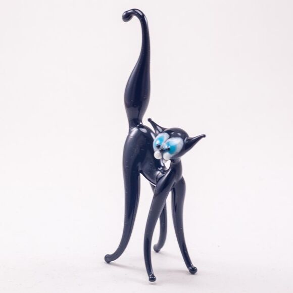 Black Jolly Cat in Glass Figurines Cats category