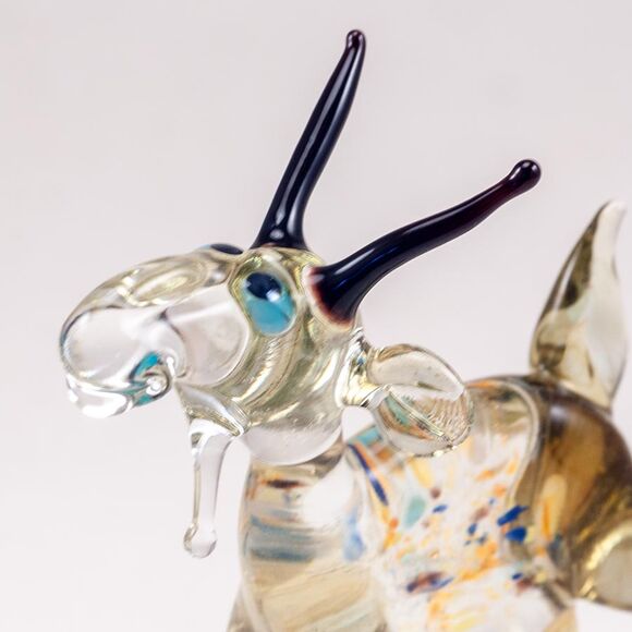 Glass Figurine Gray Goat in Glass Figurines Farm Animals category