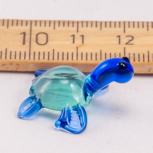Tiny Blue Turtle in Glass Figurines Miniature Figurines category