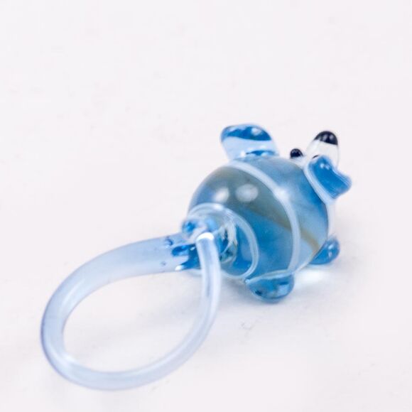 Glass Blue Mouse in Glass Figurines Miniature Figurines category