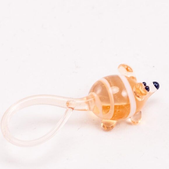 Glass Beige Mouse in Glass Figurines Miniature Figurines category