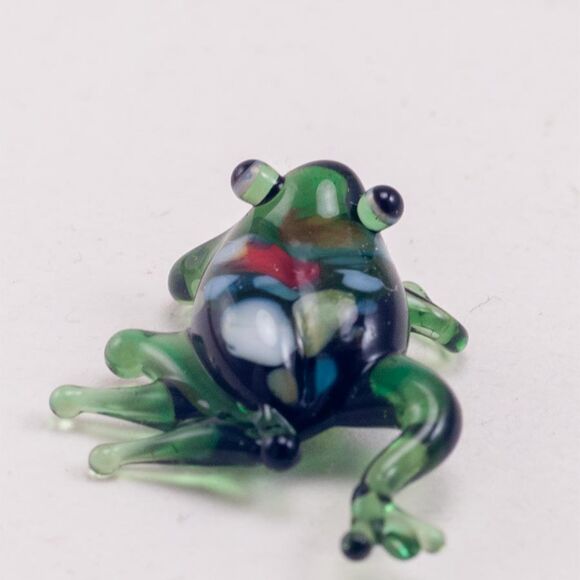 Frog Glass Mini Figure in Glass Figurines Miniature Figurines category