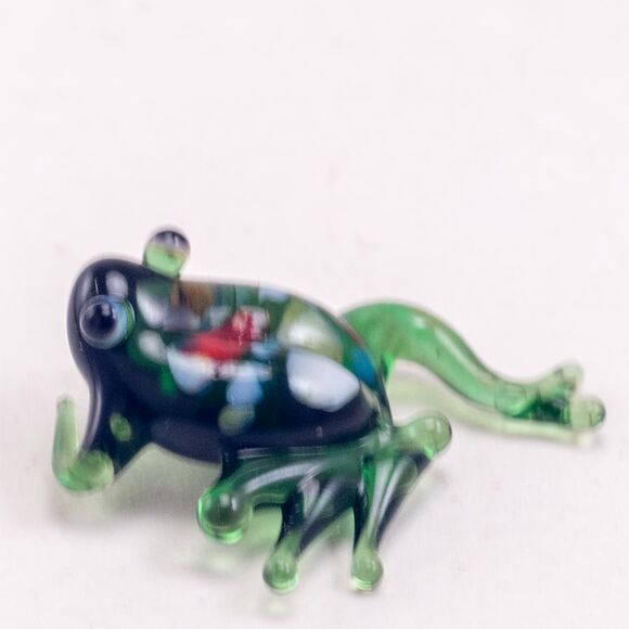 Frog Glass Mini Figure in Glass Figurines Miniature Figurines category