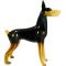 Doberman Glass Figurine