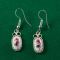 Enamel Earring Dewdrop Rose on White in Finift Jewelry Earrings category