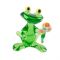 Frog with Flower Figurine in Glass Figurines Reptiles category
