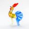Glass Blue Rooster Figurine in Glass Figurines Birds category